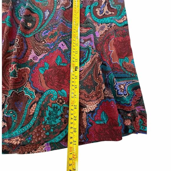 Vintage Diane von Furstenberg DVF Midi Skirt SZ 16 Paisley Fairy Dark Academia - Picture 12 of 14